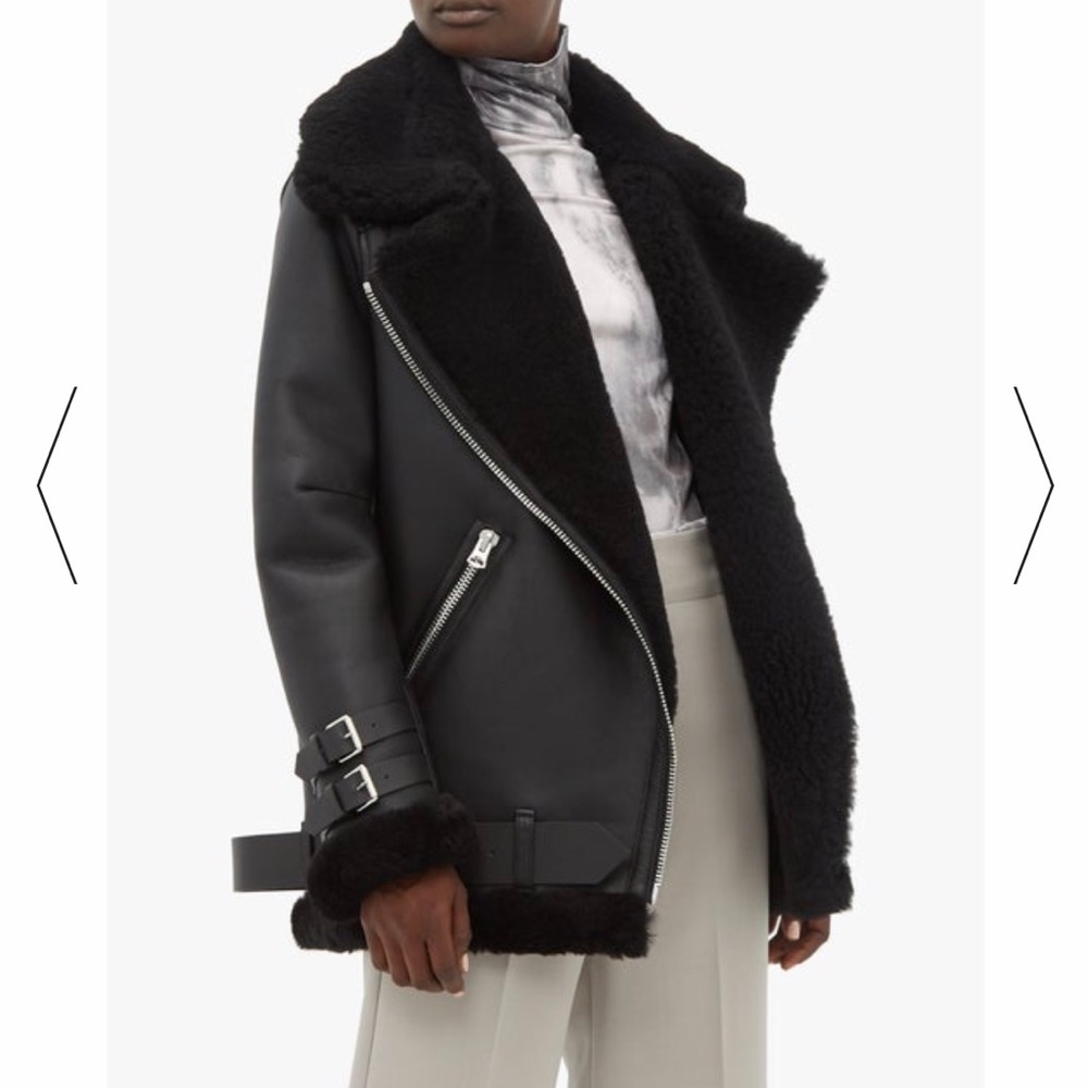 Acne Studios Black Shearling Jacket Size 36